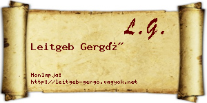 Leitgeb Gergő névjegykártya